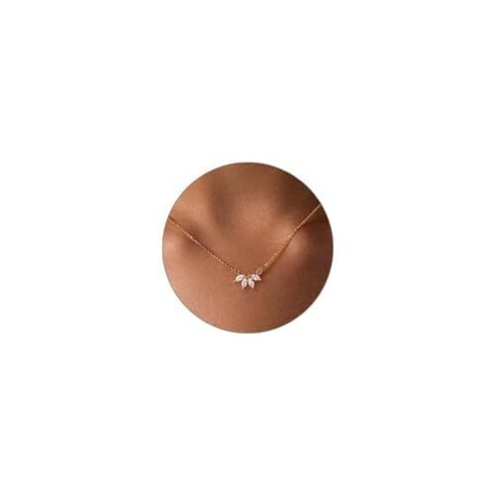 3535 Gold Necklace Dainty 18k Gold Plated Diamond Pendant Necklaces Simple